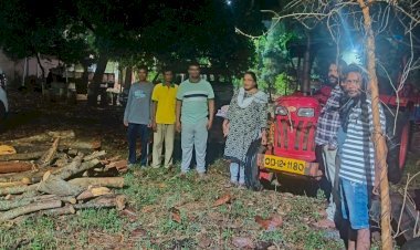 କାଠ ବୋଝେଇ ଟ୍ରାକ୍ଟର ଜବତ, ଚାଳକ ଫେରାର